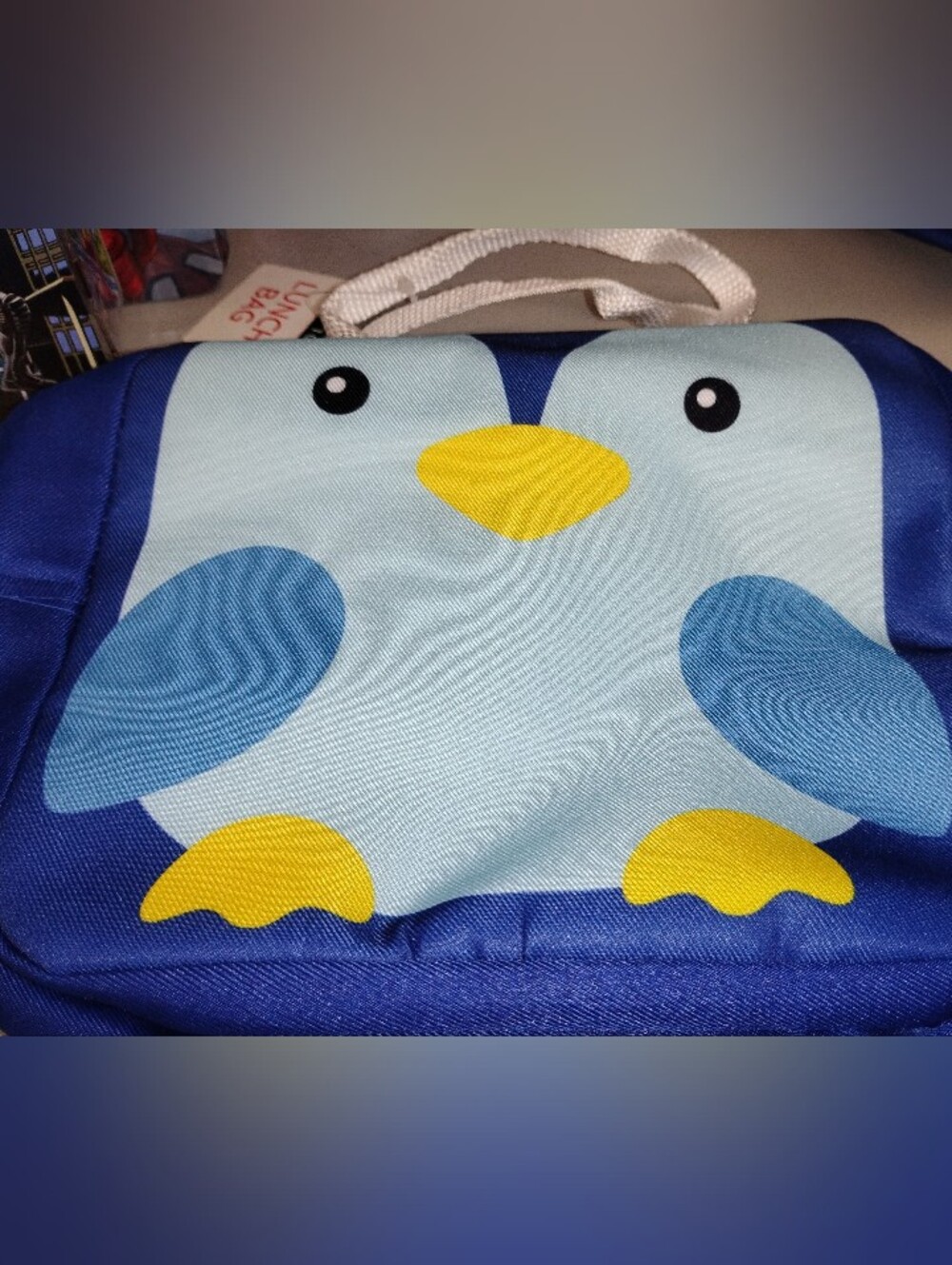 Blue Penguin-Print Lunch Bag